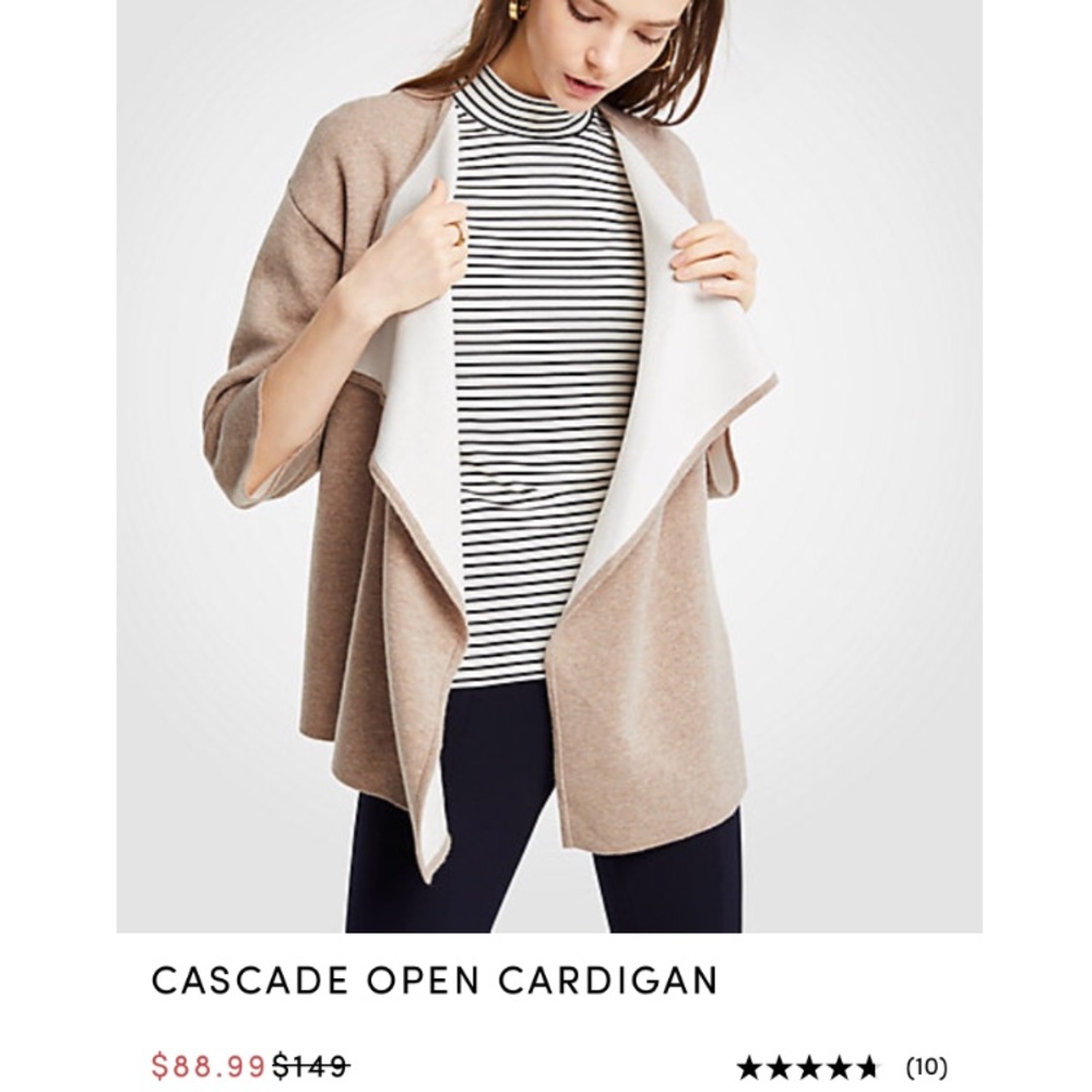 NWT small wool cascade open cardigan work